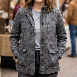 Denver Hayes Grey Camo Utility Field Jacket Military Khaki Lightweight Layering